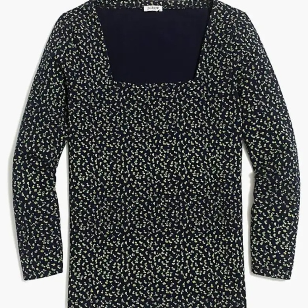 J. Crew Square Neck Floral Print Top